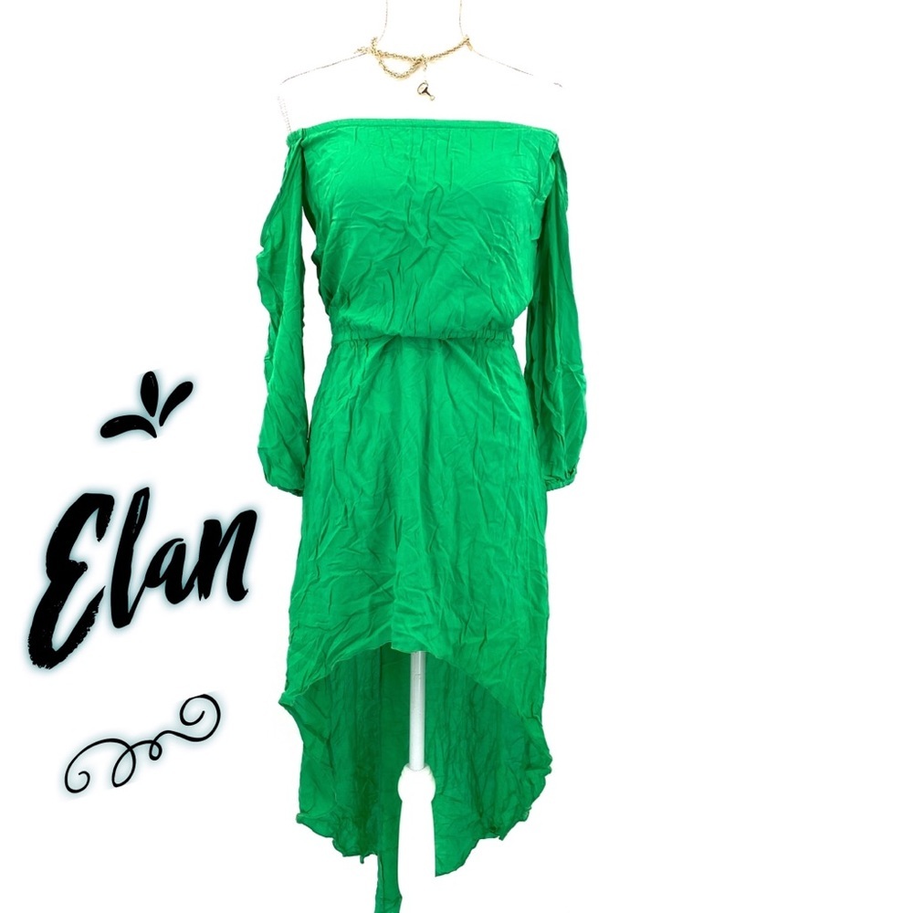 Elan Green high low dress